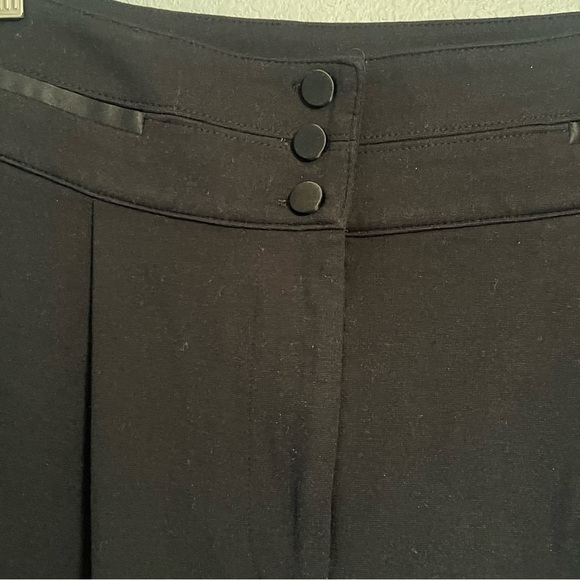 Lauren Black High-Waisted Trousers with Button Detail satin side - Picture 8 of 8